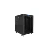 Lanberg 19" szabadon álló rack szekrény 15U/800X1000 üvegajtó, lapraszerelt, LCD kijelző, fekete V2