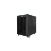Lanberg 19" szabadon álló rack szekrény 15U/800X1000 üvegajtó, lapraszerelt, LCD kijelző, fekete V2