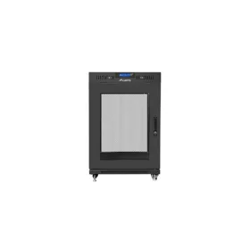   Lanberg 19" szabadon álló rack szekrény 15U/800X1000 perforált ajtó, lapraszerelt, LCD kijelző, fekete V2