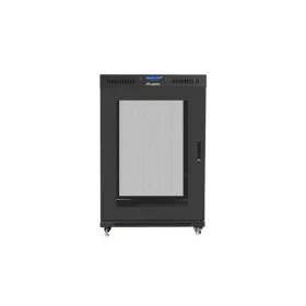   Lanberg 19" szabadon álló rack szekrény 22U/800X1000 perforált ajtó, lapraszerelt, LCD kijelző, fekete V2