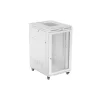 Lanberg 19" szabadon álló rack szekrény 27U/800X1000 perforált ajtó, lapraszerelt, LCD kijelző, szürke
