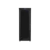 Lanberg 19" szabadon álló rack szekrény 42U/800X1000 üvegajtó, lapraszerelt, LCD kijelző, fekete V2