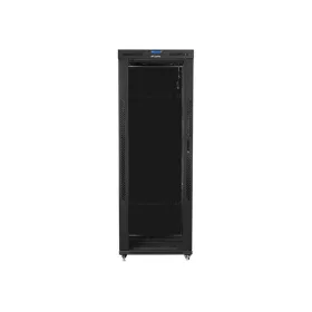   Lanberg 19" szabadon álló rack szekrény 42U/800X1000 üvegajtó, lapraszerelt, LCD kijelző, fekete V2
