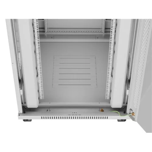 Lanberg 19" szabadon álló rack szekrény 42U/800X1000 üvegajtó, lapraszerelt, LCD kijelző, szürke V2
