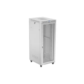   Lanberg 19" szabadon álló rack szekrény 42U/800X1000 perforált ajtó, lapraszerelt, LCD kijelző, szürke