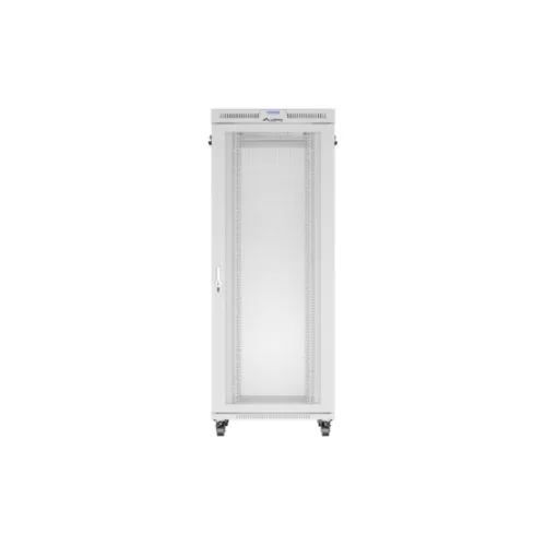 Lanberg 19" szabadon álló rack szekrény 42U/800X1000 perforált ajtó, lapraszerelt, LCD kijelző, szürke