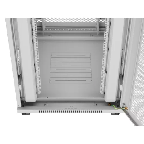 Lanberg 19" szabadon álló rack szekrény 42U/800X1000 perforált ajtó, lapraszerelt, LCD kijelző, szürke