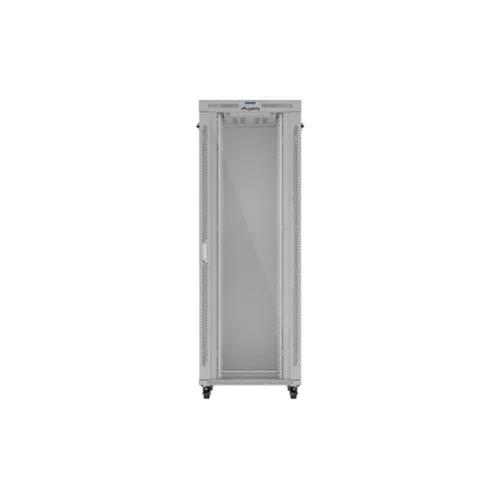 Lanberg 19" szabadon álló rack szekrény 47U/800X1000 üvegajtó, lapraszerelt, LCD kijelző, szürke