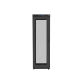   Lanberg 19" szabadon álló rack szekrény 47U/800X1000 perforált ajtó, lapraszerelt, LCD kijelző, fekete V2