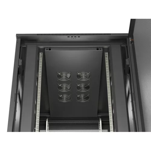 Lanberg 19" szabadon álló rack szekrény 22U/800X1200 perforált ajtó, lapraszerelt, fekete