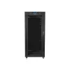 Lanberg 19" szabadon álló rack szekrény 27U/800X1200 üvegajtó, lapraszerelt, LCD kijelző, fekete