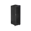 Lanberg 19" szabadon álló rack szekrény 27U/800X1200 lapraszerelt perforált ajtó, LCD kijelző, fekete