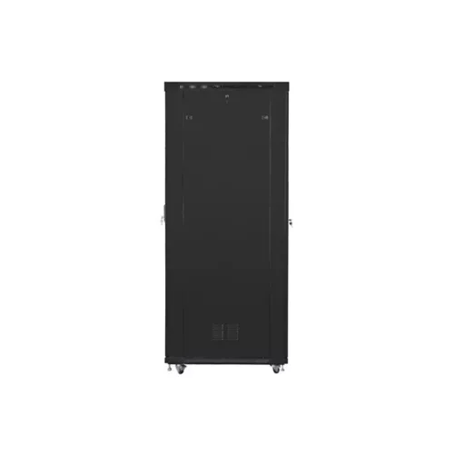 Lanberg 19" szabadon álló rack szekrény 47U/800X1200 üvegajtó, lapraszerelt, LCD kijelző, fekete V2