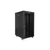 Lanberg 19" szabadon álló rack szekrény 22U/800X1000 üvegajtó, lapraszerelt, LCD kijelző, fekete V2