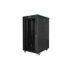 Lanberg 19" szabadon álló rack szekrény 22U/800X1000 üvegajtó, lapraszerelt, LCD kijelző, fekete V2