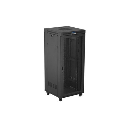 Lanberg 19" szabadon álló rack szekrény 37U/800X800, perforált ajtó, lapraszerelt, LCD kijelző, fekete