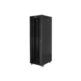   Lanberg 19" szabadon álló rack szekrény 42U/800X800 üvegajtó, lapraszerelt, LCD kijelző, fekete