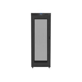   Lanberg 19" szabadon álló rack szekrény 42U/800X800 perforált ajtó, lapraszerelt, LCD kijelző,  fekete