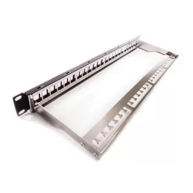   KELine moduláris patch panel csatlakozók nélkül, 1U, fekete, 24 db keystone jack számára