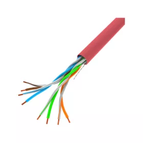   Lanberg Cat.5e U/UTP réz fali kábel 305m, AWG24, PVC, 100Mhz, Fca, piros