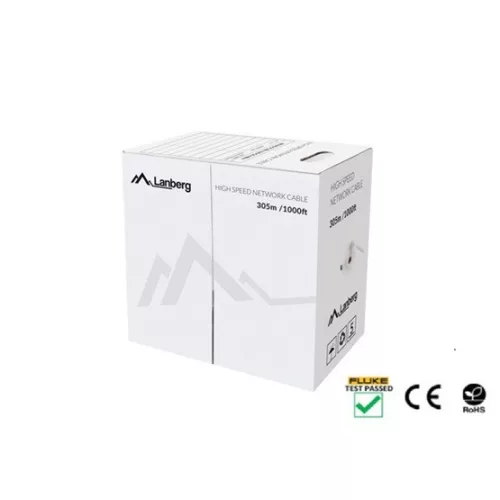 Lanberg Cat.5e U/UTP réz fali kábel 305m, AWG24, PVC, 100Mhz, Fca, szürke