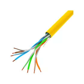   Lanberg Cat.5e U/UTP réz fali kábel 305m, AWG24, PVC, 100Mhz, Fca, sárga