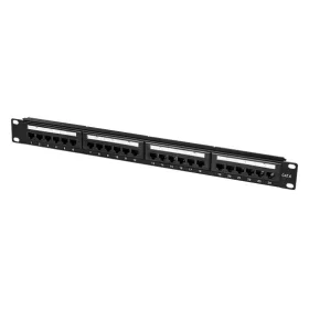   LogiLink Cat.6 patch panel 24-portos, árnyékolatlan, 19" rackbe, fekete