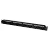 LogiLink Cat.5e patch panel 24-portos, árnyékolatlan, 19" rackbe, fekete