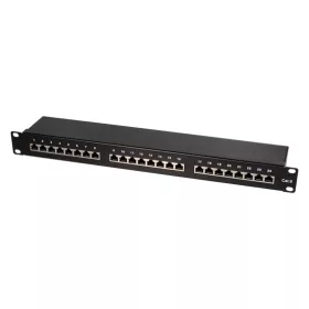   LogiLink Cat.6 patch panel 24-port 19" STP, fekete, EconLine