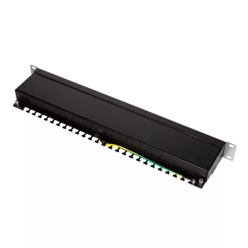 LogiLink Cat.6 patch panel 24-port 19" STP, fekete, EconLine