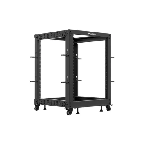Lanberg 19" 15U 600x600-1100 (állítható mélységű) szabadon álló rack keret, fekete