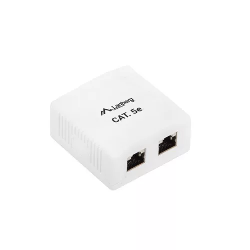 Lanberg CAT5e 2xRJ45 FTP árnyékolt felületi szerelődoboz - fehér