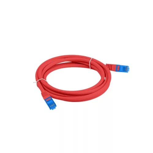 Lanberg patch kábel, Cat6a S/FTP LSZH CCA 0,5 m, piros 