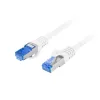 Lanberg patch kábel, Cat6a S/FTP LSZH CCA 0,5 m, fehér 