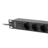 Lanberg 10" PDU/elosztósor 1U 10A 2m 3x Schuko aljzat fekete C14