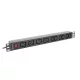 Lanberg 19" PDU/elosztósor 1U 16A 2m 4X C19 6X IEC C13 aljzat, fekete C20