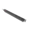 Lanberg 19" PDU/elosztósor 1U 16A 2m 4X C19 6X IEC C13 aljzat, fekete C20