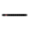 Lanberg 19" PDU/elosztósor 1U 16A 2m 8X IEC C13 aljzat, fekete C20