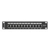 Lanberg Patch panel 12 port 1U 10" CAT.5e árnyékolt, fekete