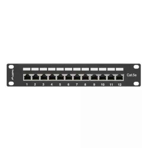 Lanberg Patch panel 12 port 1U 10" CAT.5e árnyékolt, fekete