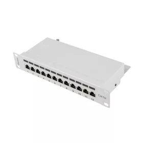   Lanberg Patch panel 12 port 1U 10" CAT.5e árnyékolt, szürke