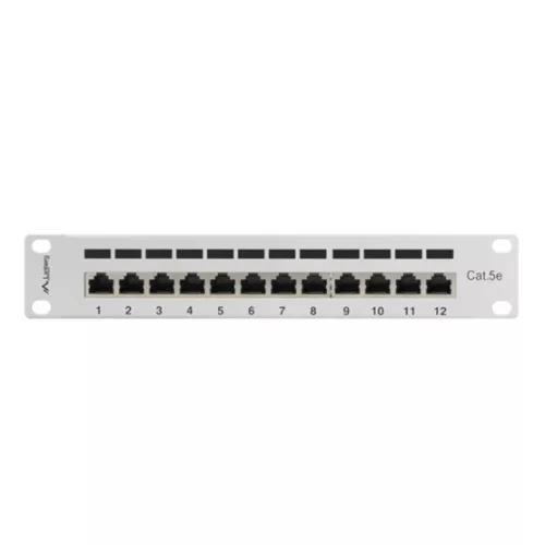 Lanberg Patch panel 12 port 1U 10" CAT.5e árnyékolt, szürke