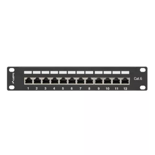 Lanberg Patch panel 12 port 1U 10" CAT.6 árnyékolt, fekete