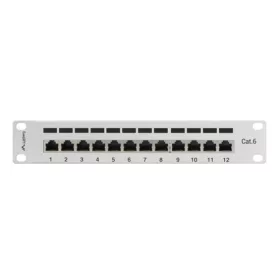   Lanberg Patch panel 12 port 1U 10" CAT.6 árnyékolt, szürke