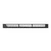 Lanberg Üres patch panel 24 port 1U 19" kábelrendező panellel, műanyag, fekete