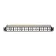 Lanberg Üres patch panel 48 port 1U 19" FTP, árnyékolt, tehermentesítővel, fekete
