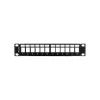 Lanberg Üres patch panel 12 port 1U 10" tehermentesítővel, fekete