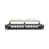 Lanberg Üres patch panel 12 port 1U 10" FTP, árnyékolt, tehermentesítővel, fekete V2