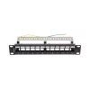 Lanberg Üres patch panel 12 port 1U 10" FTP, árnyékolt, tehermentesítővel, fekete V2
