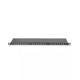   Lanberg Patch panel 24 port 0.5U 19" CAT.6 árnyékolt, fekete